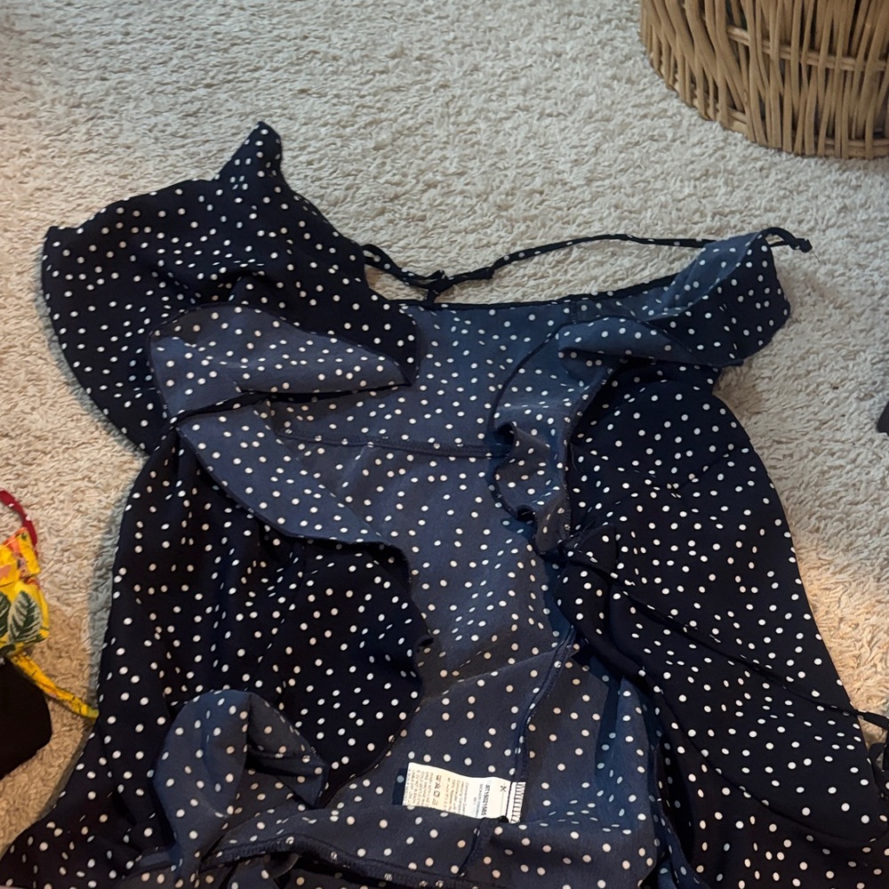 Navy Polka Dot Dress